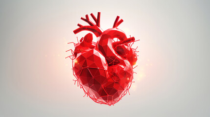 Abstract red human heart. Heart anatomy. Healthcare medical concept