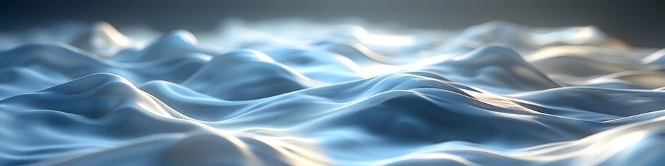 3D Rendered Cinematic Blue Waves, To provide a high quality, realistic, and visually stunning 3D render of blue waves for use in advertising,
