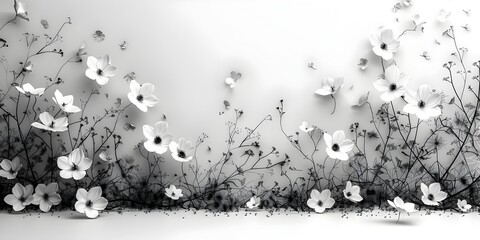 Black and White Flowers Wallpaper in 4k and 8k, To provide a high-quality, artistic and elegant black and white flower wallpaper for use as a desktop