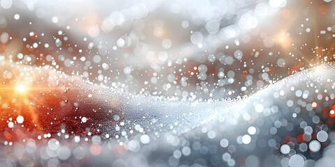 Abstract Red Wave with Bokeh Lights and Shimmering Snow, To provide a visually appealing and...
