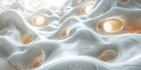 High Detail Abstract White and Beige Wavy Background with Fluid Shapes, To provide a high quality, abstract background design with a modern, stylish