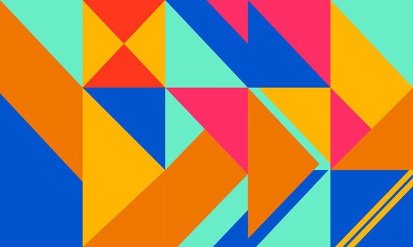 A vibrant abstract pattern with geometric shapes in contrasting colors. Abstract background. Eps10