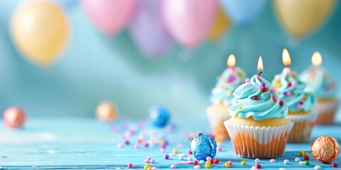 birthday cake with candles, birthday cupcake, birthday background 