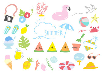 ポップな夏のイラスト素材