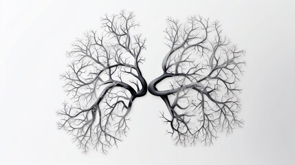 silhouette of lungs on a white background. Trees are the lungs of the planet. Pollution of the planet