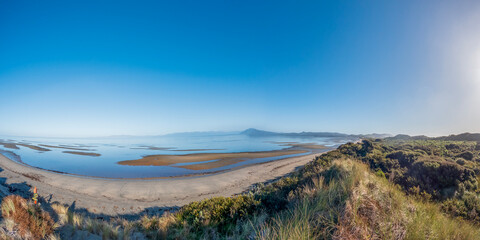 Farewell Spit : A majestic Coastal Landscape with Sand Dunes and Tasman Sea in the Golden Bay of...