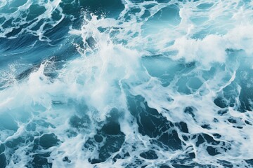 Abstract blue sea water with white foam for background, nature background - obrazy, fototapety, plakaty