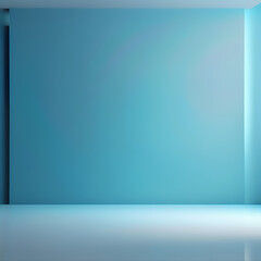 empty white room with blue wall