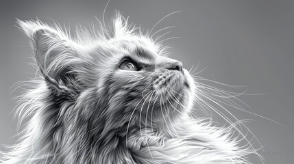 Fluffy Tabby White Maine Coon Cat, Desktop Wallpaper Backgrounds, Background HD For Designer