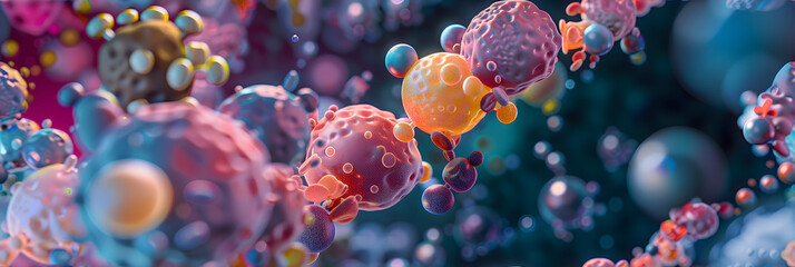 micro cell foam at molecular nano view - obrazy, fototapety, plakaty