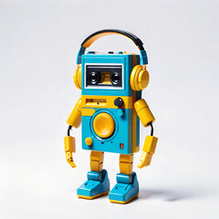 Fototapeta premium Pop-art style audio casette player