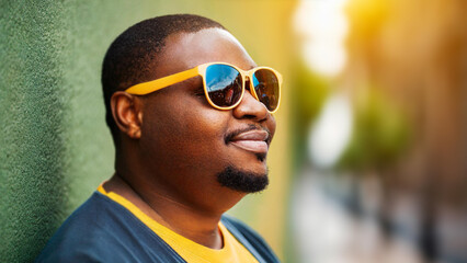 smiling man, african man wearing sunglasses