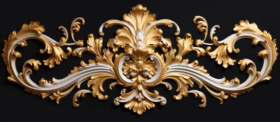 Stucco decoration with gold cartouche