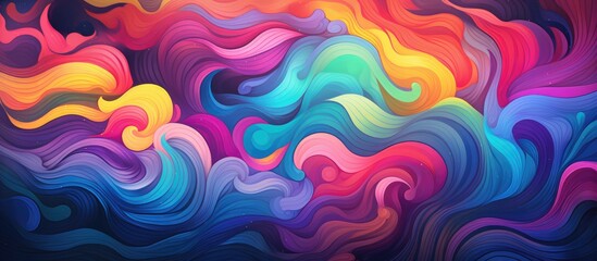 Colorful 2d Artwork for Print Wallpaper and Background Design - obrazy, fototapety, plakaty