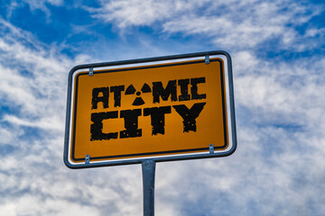 Atomic City signpost