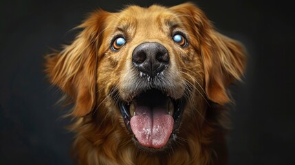 Portrait Golden Retriever Dog Tongue, Desktop Wallpaper Backgrounds, Background HD For Designer