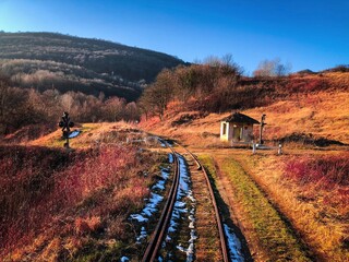 railway in the autumn