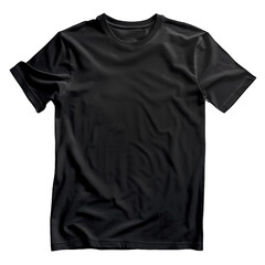 black t shirt transparent background png isolated on white background