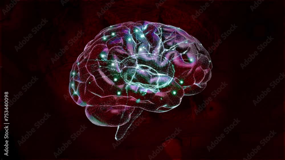 Poster brain digital. neuron connections. artificial intelligence concept background. can be used in backgr
