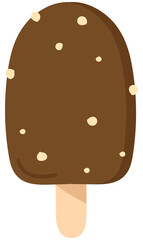 summer set hand drawn cute colorful kawaii ice cream Ice Cream Popsicles Covered Milk Chocolate And Nuts