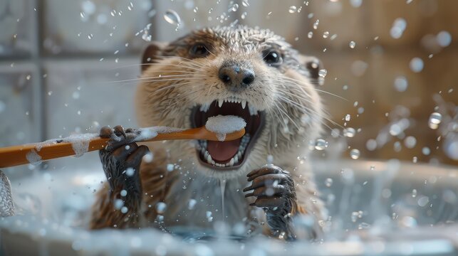 Toothbrush Animals Man Brushes Teeth Gray, Desktop Wallpaper Backgrounds, Background HD For Designer