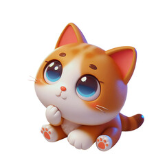 Cute cat emotion illustration png.