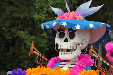 dia de muertos calavera trompetas © Zenka