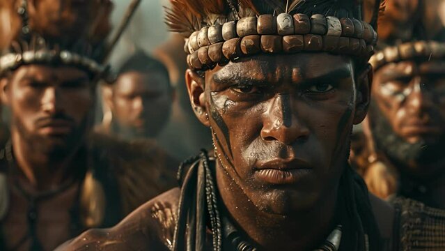 The Impi warriors faces exude confidence and fearlessness instilling awe in their enemies.