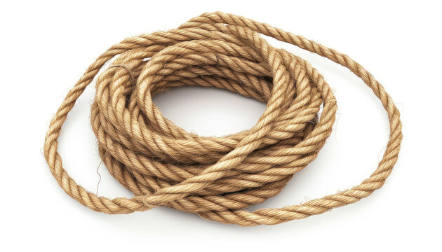 Twisted Hemp Rope on White
