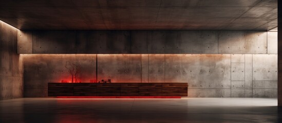 Interior with concrete wall and lighting discrepancy - obrazy, fototapety, plakaty