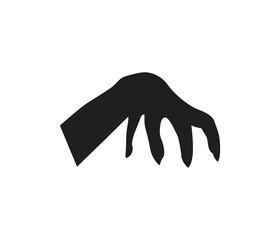 Vector creepy zombie hands silhouette lambs stick out of graveyard ground 