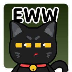 Black cat gross out sticker