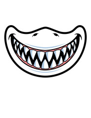Sharp Shark Teeth Illustration, Animal Bite Clipart, Killer Smile Stencil, Under the Water Monster Cut File Shark, Shark, Sharp Shark Teeth Vector, Animal Bite Clipart 
