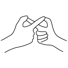 holding hands with minimal line art svg