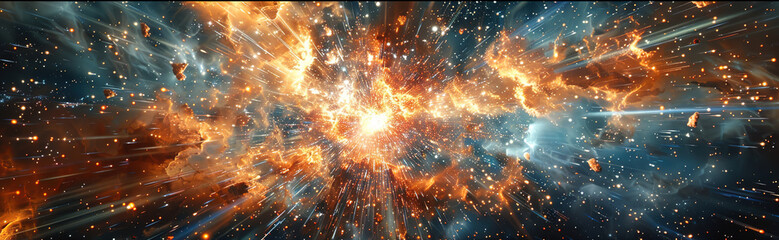 Supernovae Illuminate Space with Explosive Energy, Marking the End of Star Life Cycles in a Dazzling Cosmic Spectacle. - obrazy, fototapety, plakaty