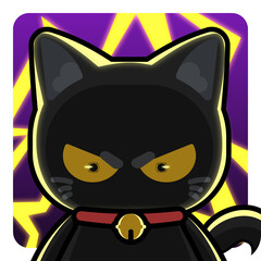Black cat angry 