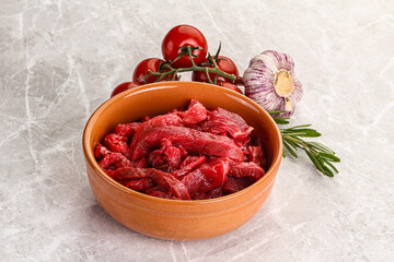 Raw beef meat for cooking