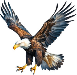 Naklejka premium Watercolor painting of Bald Eagle. 