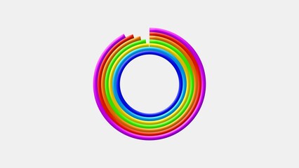 Abstract colorful rainbow circle illustration transparent background.	