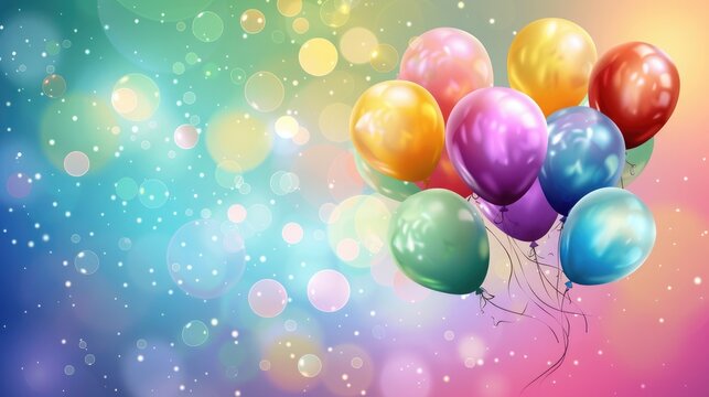 Color glossy balloons background illustration .