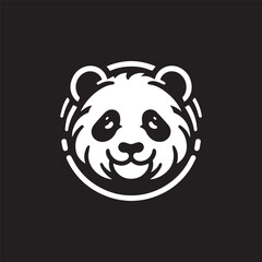 Black and white panda logo vector illustration | Panda Silhouette 