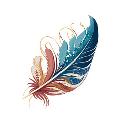 Obraz premium Entangle hand drawn stylized feathers