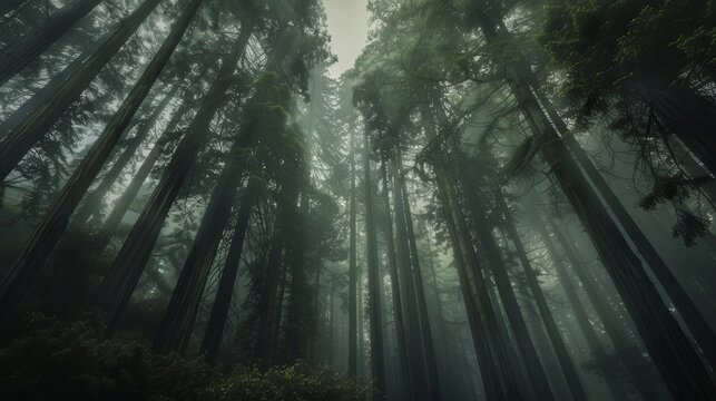fog-enshrouded redwoods © kamonrat