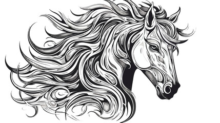 Obraz na płótnie Canvas Abstract portrait of horse vector illustration in black