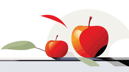 Abstract structure with apple. Japanese stillustration life