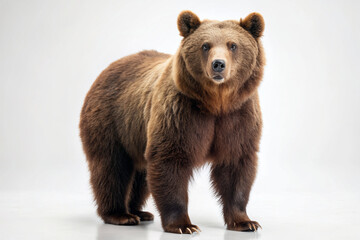 Fototapeta premium brown bear cub isolated in white