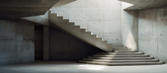 Staircase made of cement in a building