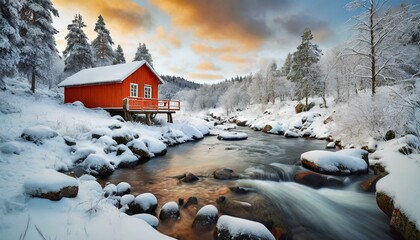 Winter's Charm: Tranquility and Romance in Sweden's Snowy Wilderness"