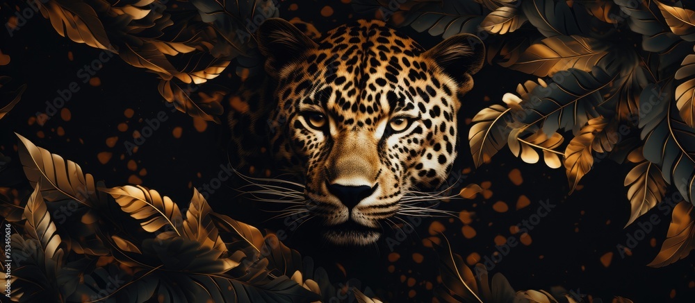 Poster leopard pattern background