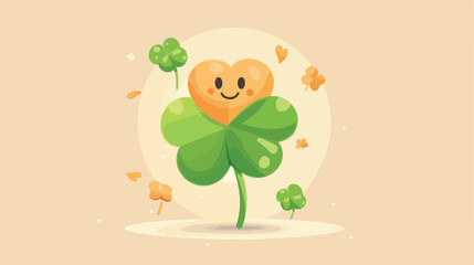 An illustration of Cute Clover Leaf Vector Character